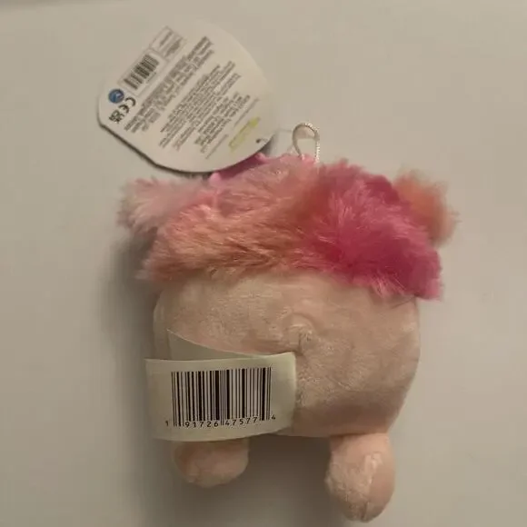 Squishmallow Keychain Clip-On 3.5 Caparinne the Pink Bigfoot Yeti" BNWT Kellytoy - Picture 2 of 3